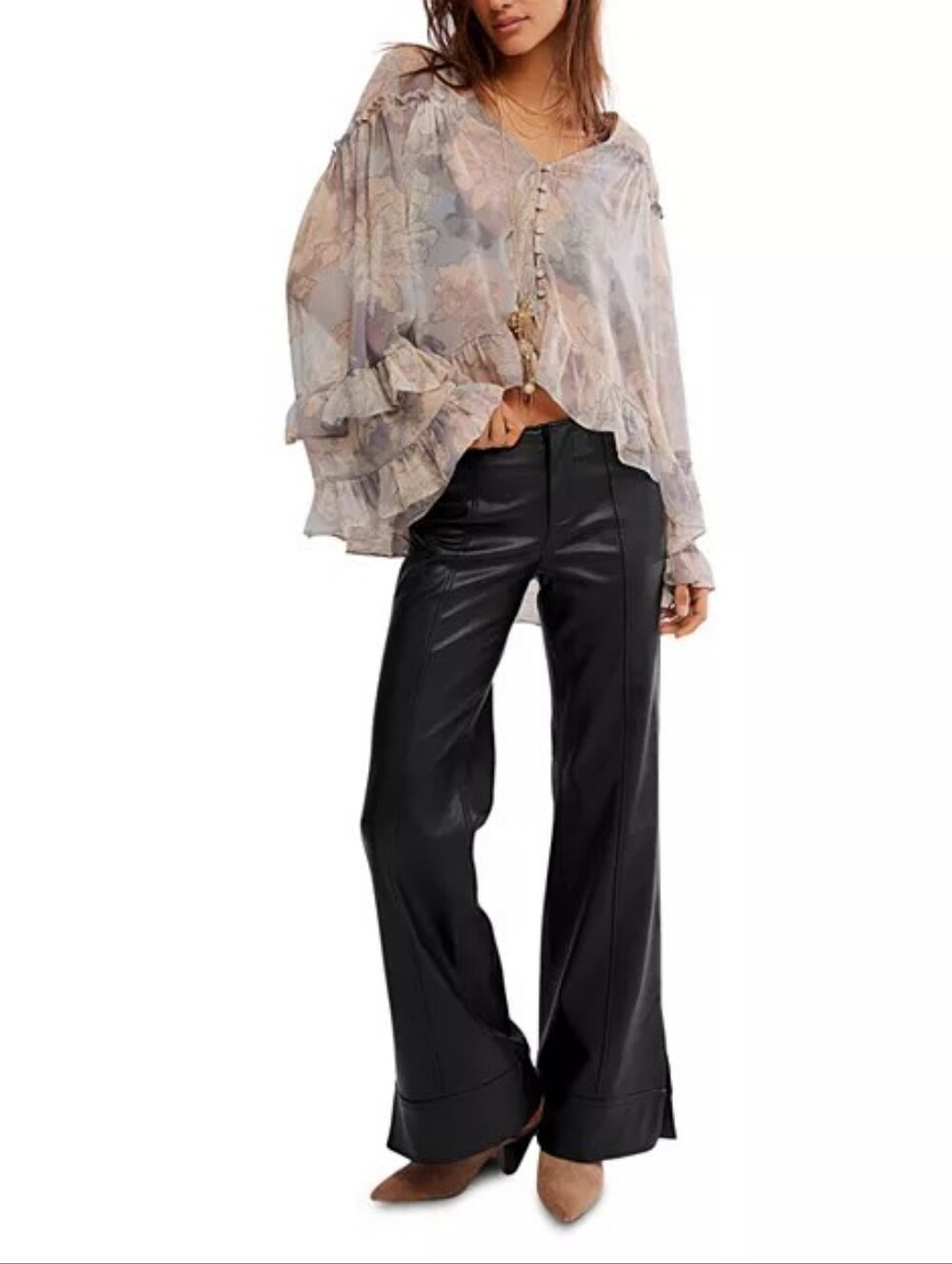 We The Free Glow Up Faux Leather Pant In Black Free People Size 29